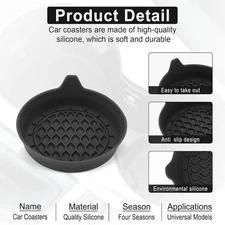 SINGARO Car Cup Holder Coaster, Silicone Cup Holder Insert