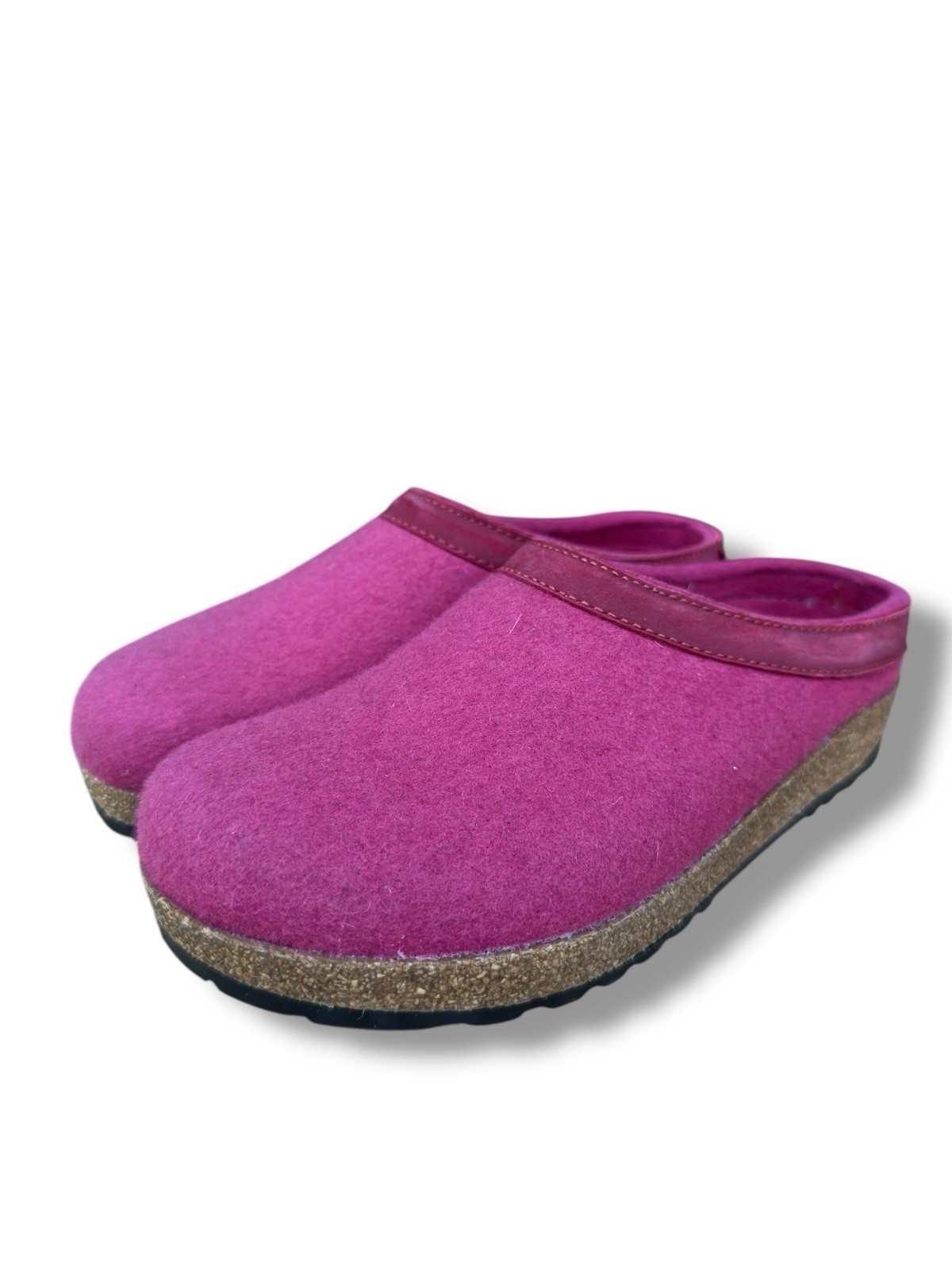 SAOLA Pantofole Haflinger rosa lana suola sughero zoccoli comode donna