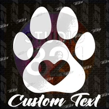 Paw Print and Heart CUSTOMIZE Sticker laptop phone outdoor car window truck