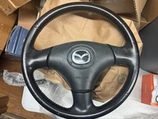 99-05 NB MIATA BLACK LEATHER STEERING WHEEL 99NBSU. Complete As Show.