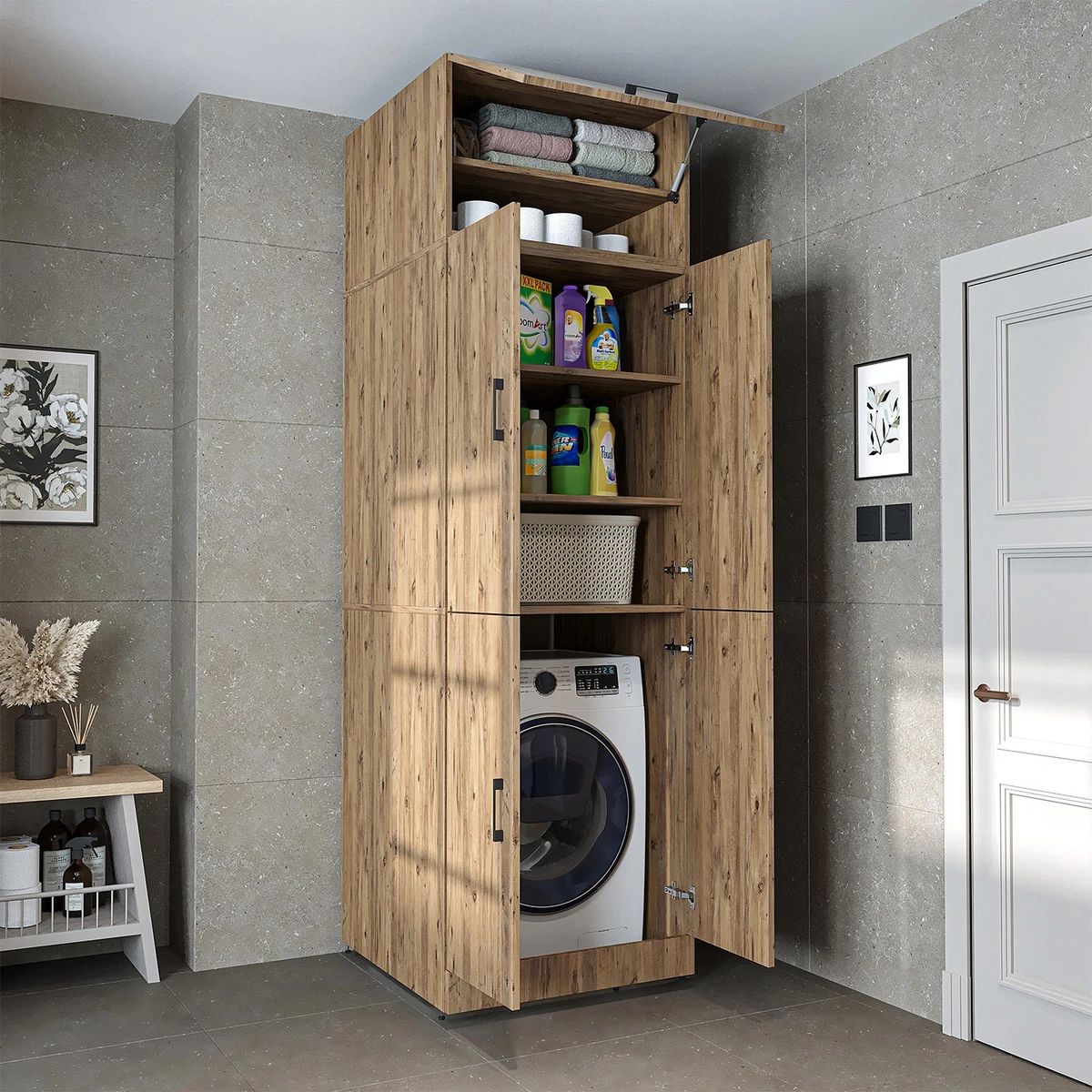 Roomart Armario Lavadora SERIE DORA-II, 70 cm Ancho