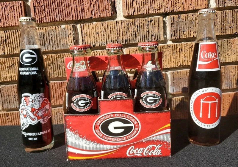 1980-2002 Ga. Bulldogs + University 8 +10 Oz. Coca-Cola Full Bottles + Mint Caps