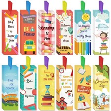 120 Pack Back to School Bookmarks First Day of School Bookmarks, Kids Bookmar...