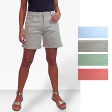 Ladies Stretch Denim Hotpants Roll Up Cuff Summer Jeans Style Shorts 8-20