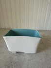 Vintage MCM McCoy Capri 1950’s White Aqua Turquoise 6” Rectangle Planter #201