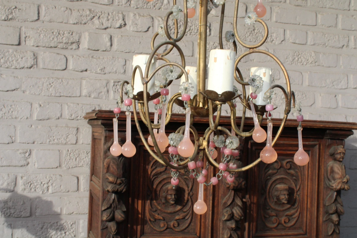 Vintage 2024 pink chandelier