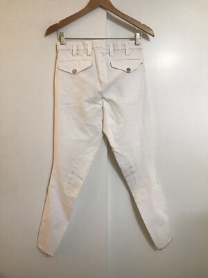 Hermes Mens White Jump Breeches 46 Size Us 30 Knee Patch Riding Pants B Ebay