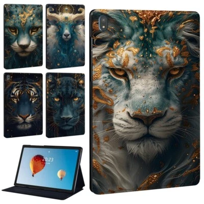 MINI Funda protectora de cuero PU animal con soporte para tableta para Samsung Galaxy Tab serie A/S + bolígrafo