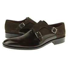 Alex D "Charleston" Double Monk, Men's Dress Leather/Suede Shoes, Brown