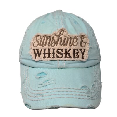 Sunshine Whiskey Strapback Hat Blue OSFA Adjustable