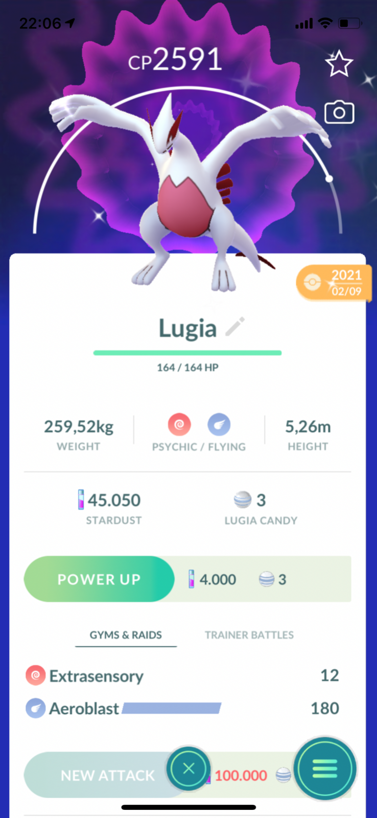 Pokémon Go Shiny Lugia P”T”C (80k stradust ) or Trade( Registered