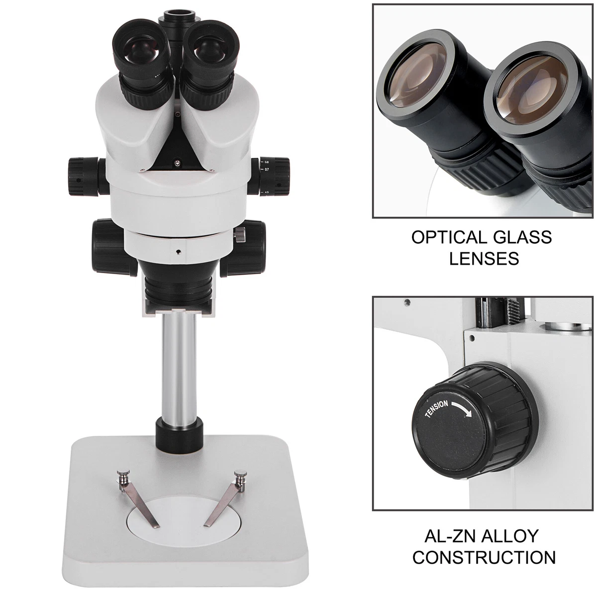 3.5X-90X Trinocular Stereo Microscope W/ Pillar Stand Accurate Magnification
