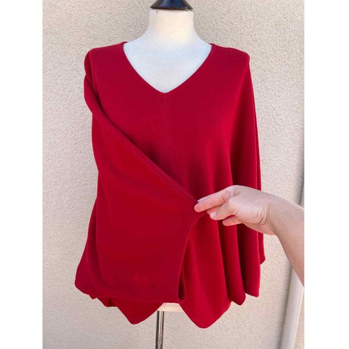 St. John Red Dolman Batwing Thick Knit Blouse S Wool Blend - Picture 3 of 10