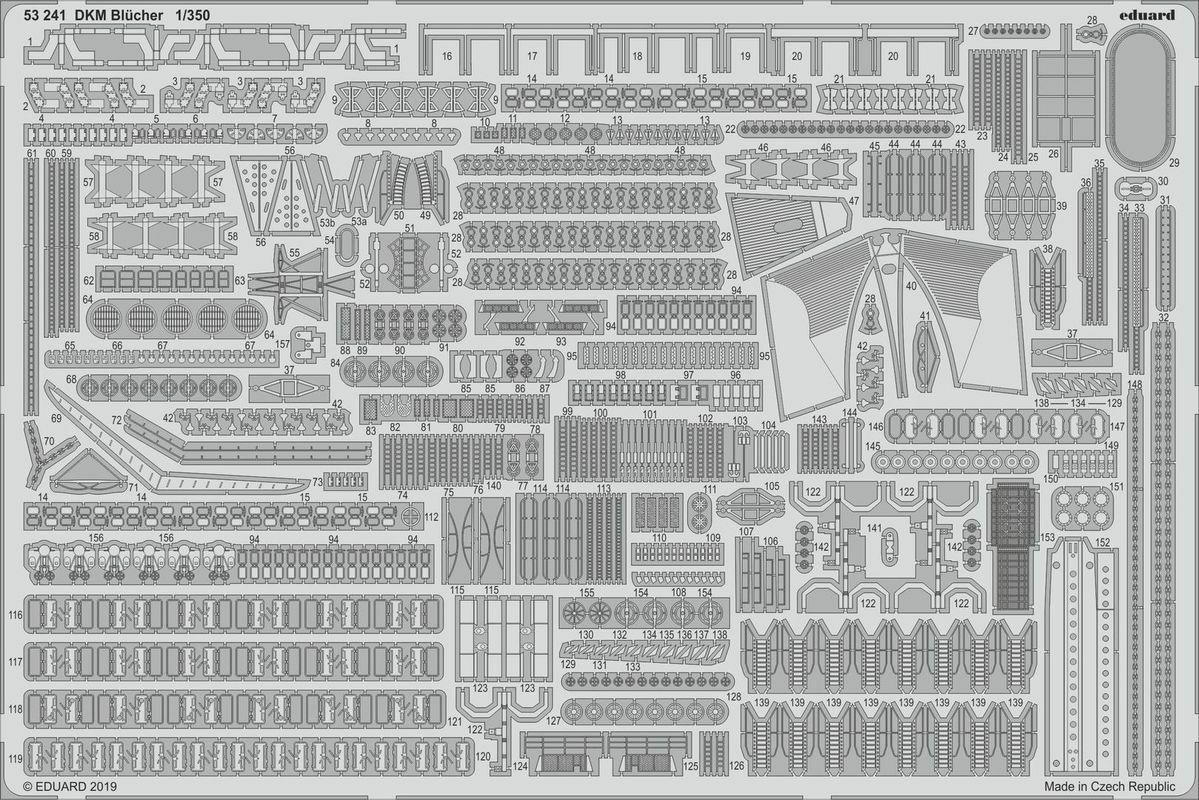 Eduard Accessories 53241 - 1:350 Etched Set DKM Blücher for Trumpeter - New