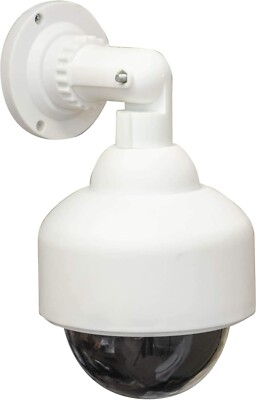 FAKE DUMMY CCTV ÜBERWACHUNGSKAMERA WEISS BLINKEND ÜBERWACHUNG LED INNEN AUSSEN