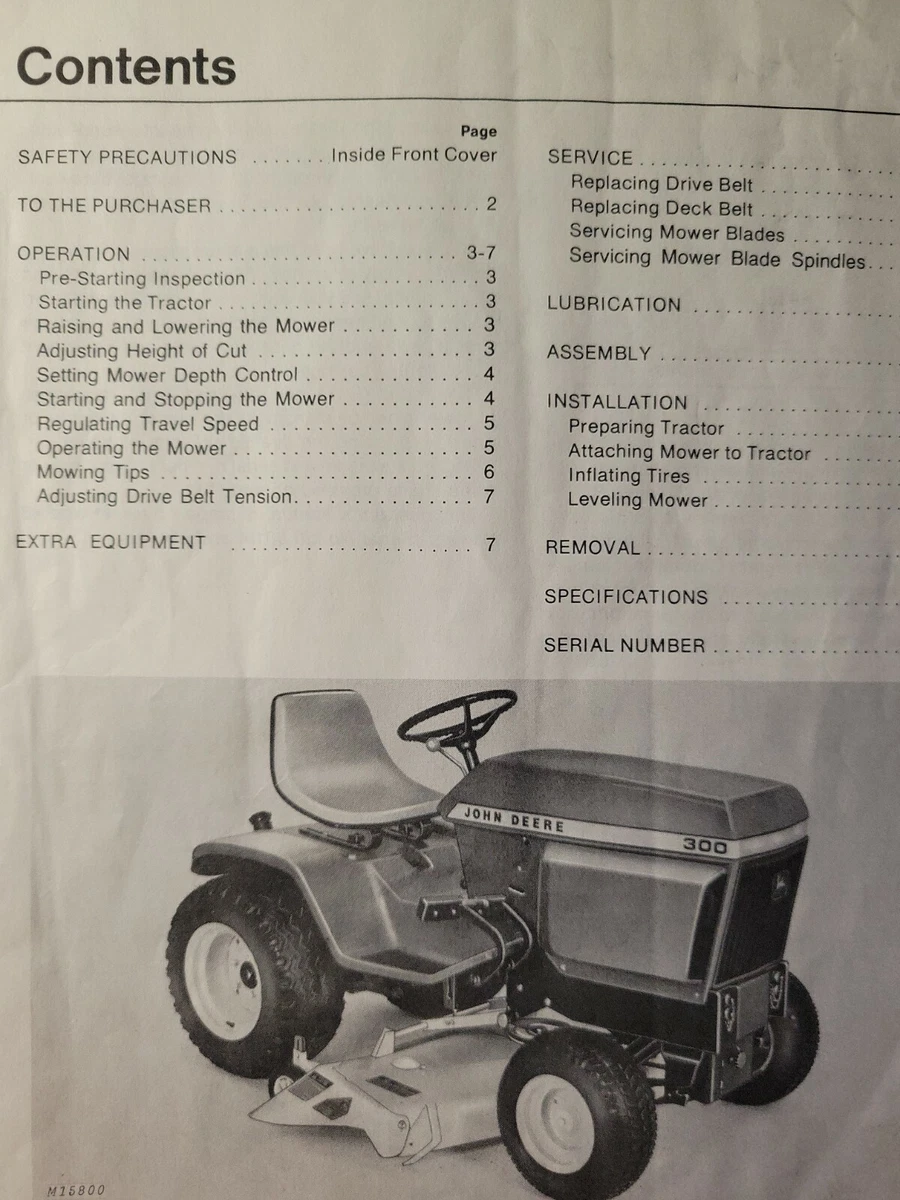Jd 300 lawn tractor outlet