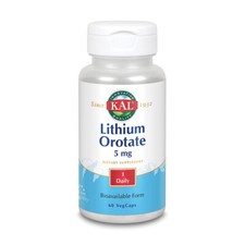 KAL Lithium Orotate 5mg  Low Serving Of Chelated Lithium Orotate For