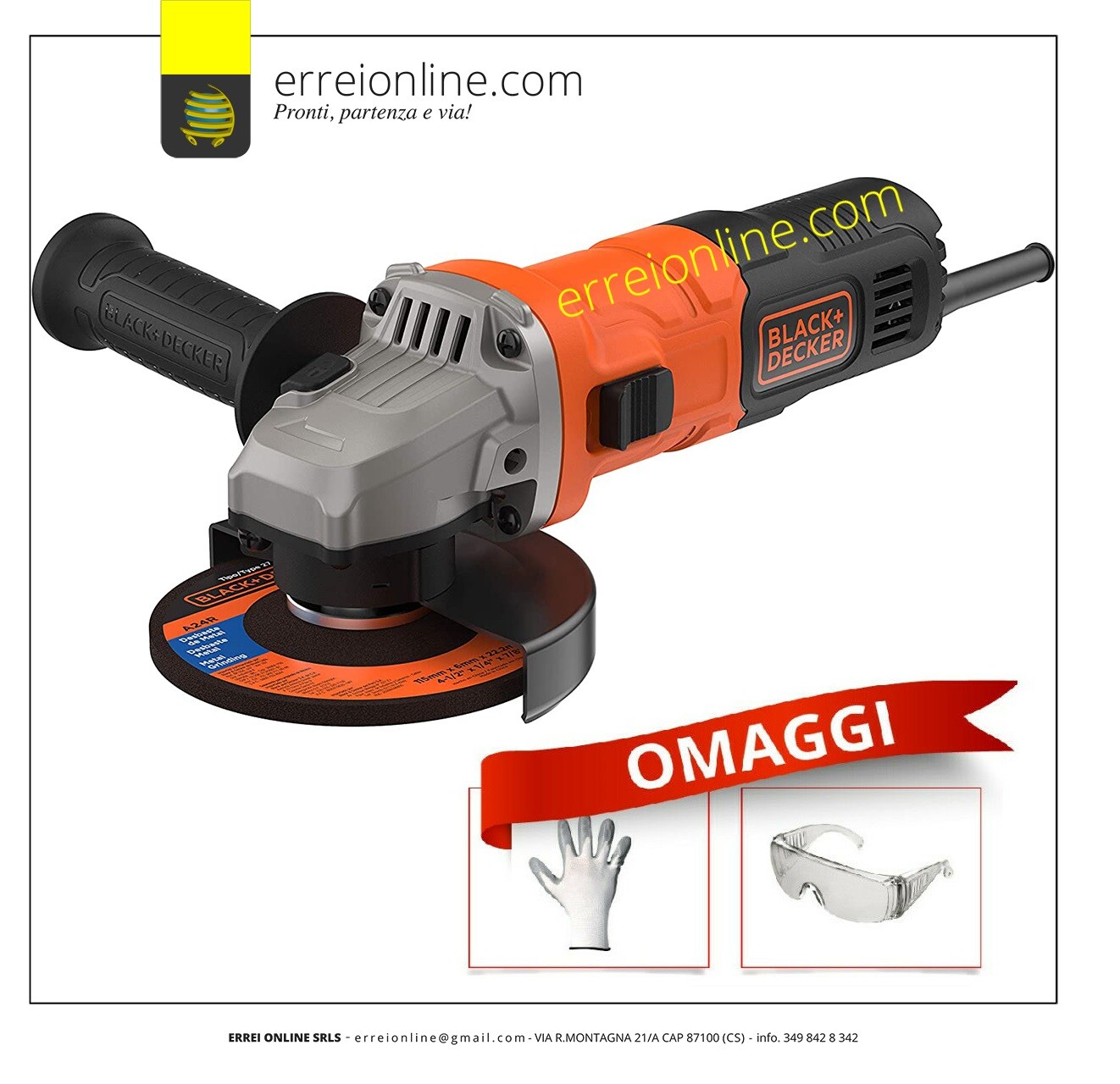 Black & Decker BEG010-QS Smerigliatrice 710W 115mm | Offerta Online