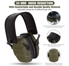 GUCHO 34 dB NRR Noise Reduction Safety Shooting Ear Muffs, Hearing Protection