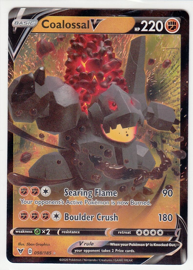 Coalossal V 098/185 Ultra Rare -Holo  2020 Pokemon Vivid Voltage NM