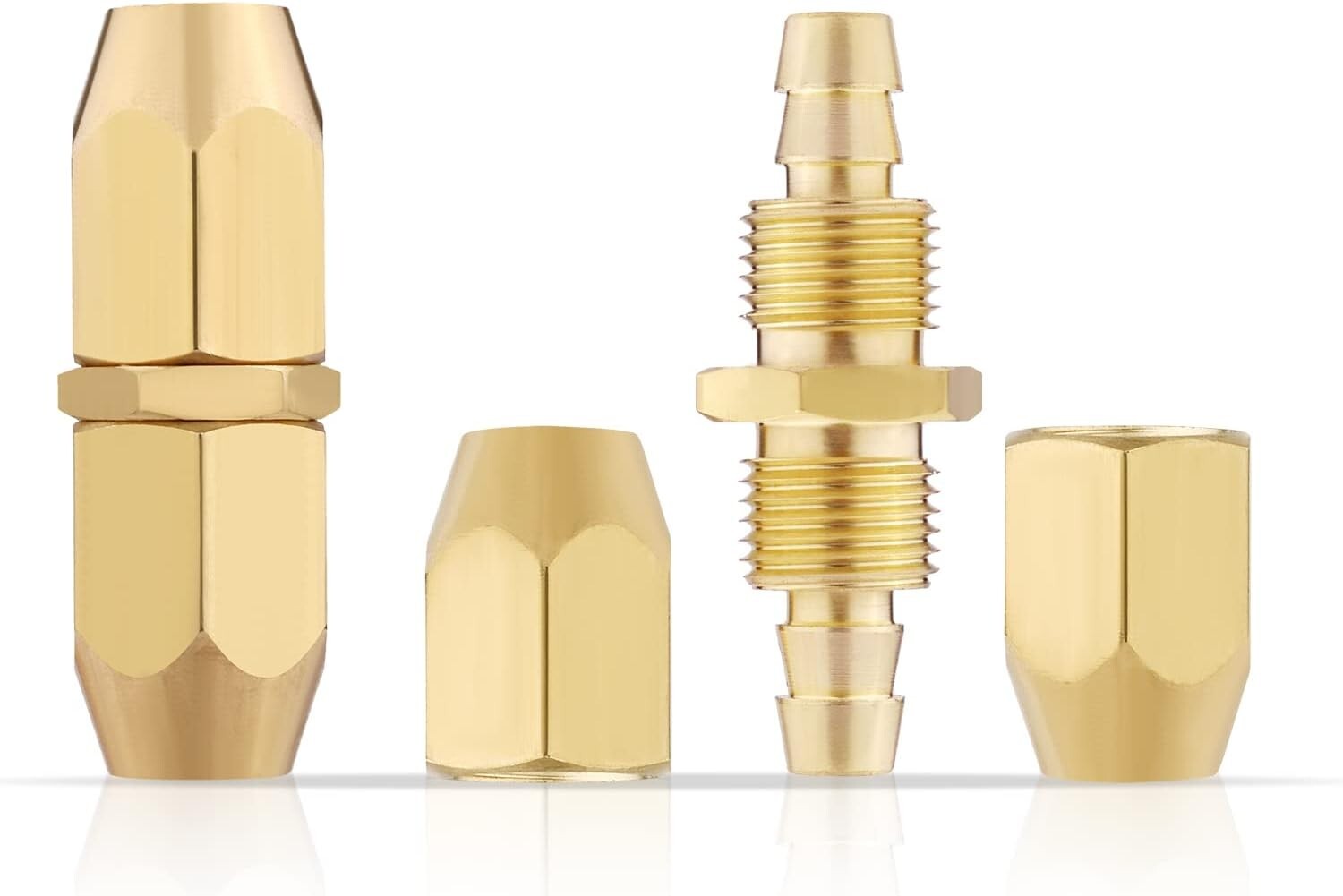 4 Pcs Air Hose Fittings 1/4 Inch With 8 Pcs Nuts Solid HPT Repair Kit