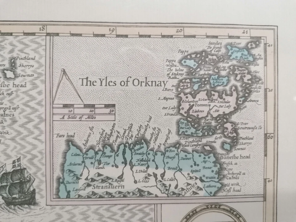 Vintage Lithograph John Speed's Map Of Scotland 1610 Published By Taylowe Ltd 77 - Image 4 of 4