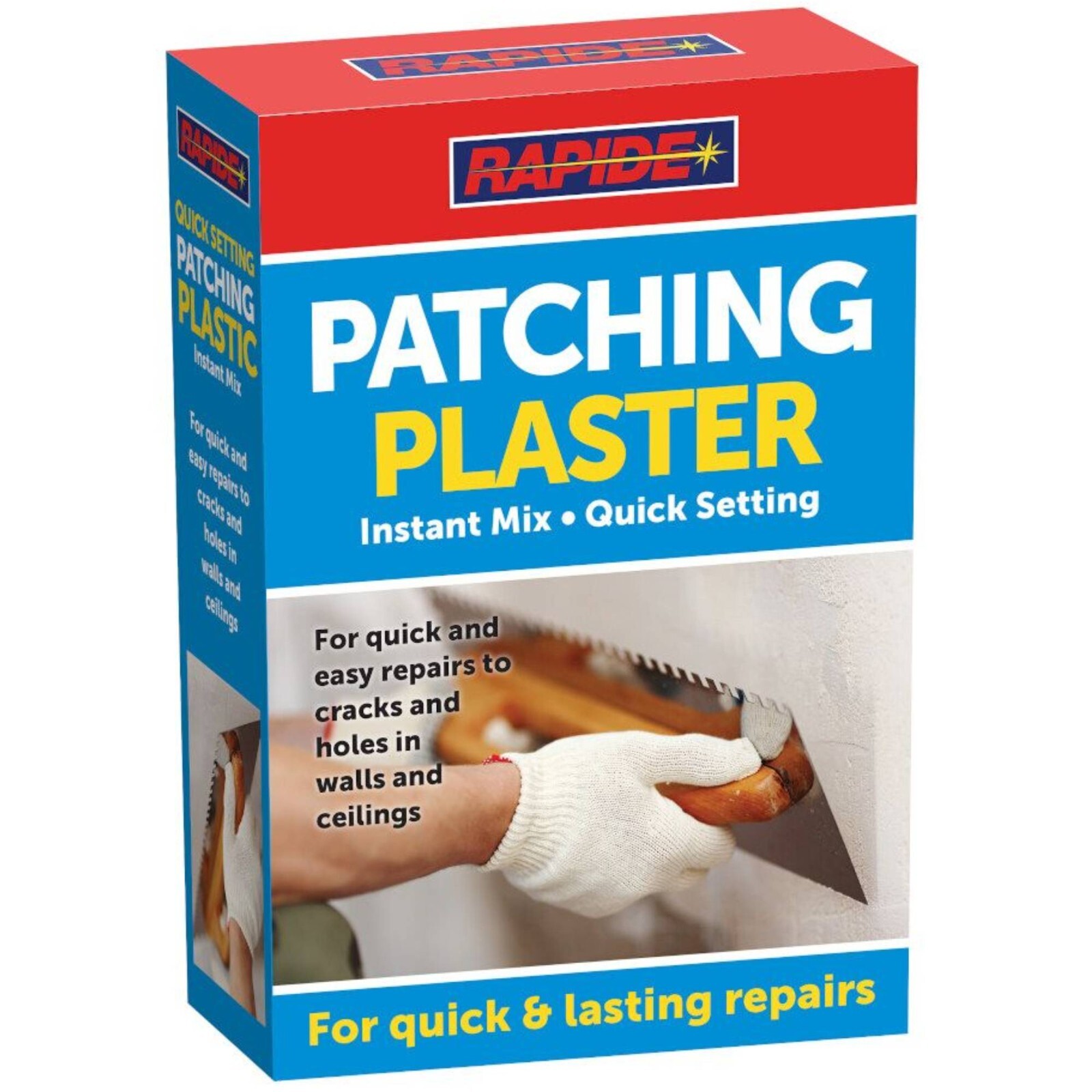 Rapide Patching Plaster Powder 500g Quick Repair Mix Cracks Holes Walls Ceilings