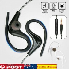 Wired In-Ear Sport Hifi Earphone Headphone Over Ear Hook Earbuds 3.5mm With MIC
