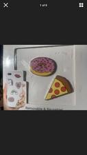 iDecoz Phone Charms Peel  Stick Metal Charms Stickers Donut Pizza Free Shipping
