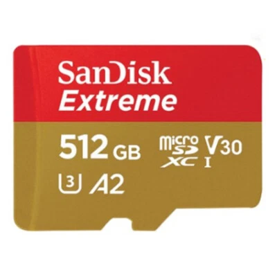 SanDisk Extreme 512 Go microSDXC Carte, avec jusquà 160 Mo/s, Classe 10, U3, A2