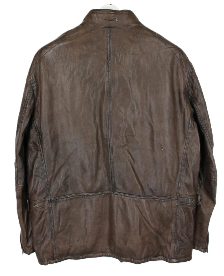Chaqueta para hombre MASSIMO DUTTI 3301 2XL cremallera completa cuero oveja banda cuello marrón Foto 2 de 4