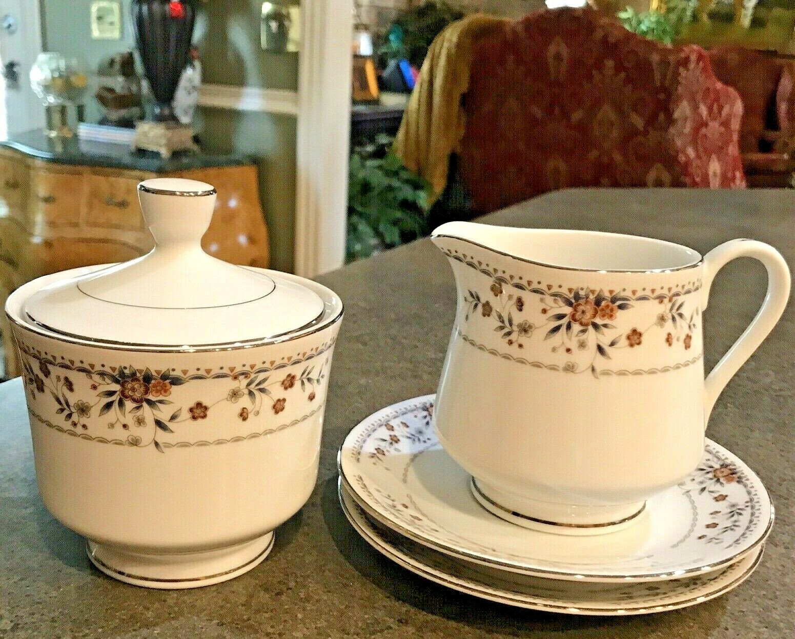 CLAREMONT FINE PORCELAIN CHINA by WADE SONE, JAPAN CREAM & SUGAR SET
