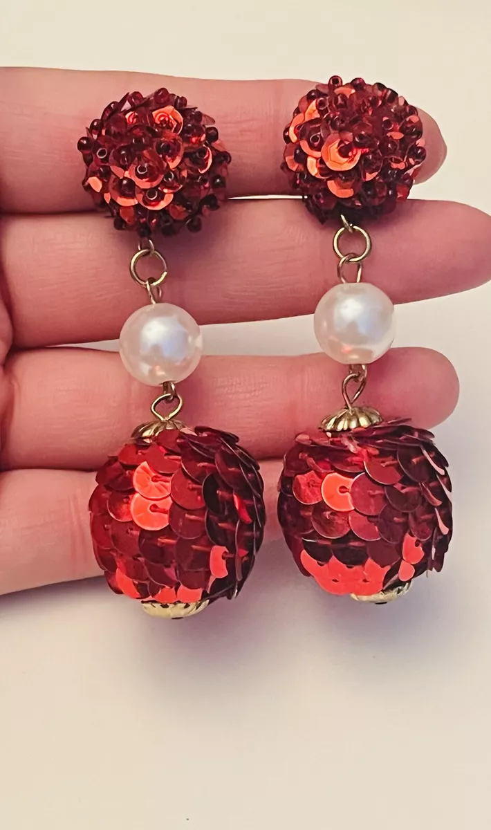 Chunky clearance red earrings