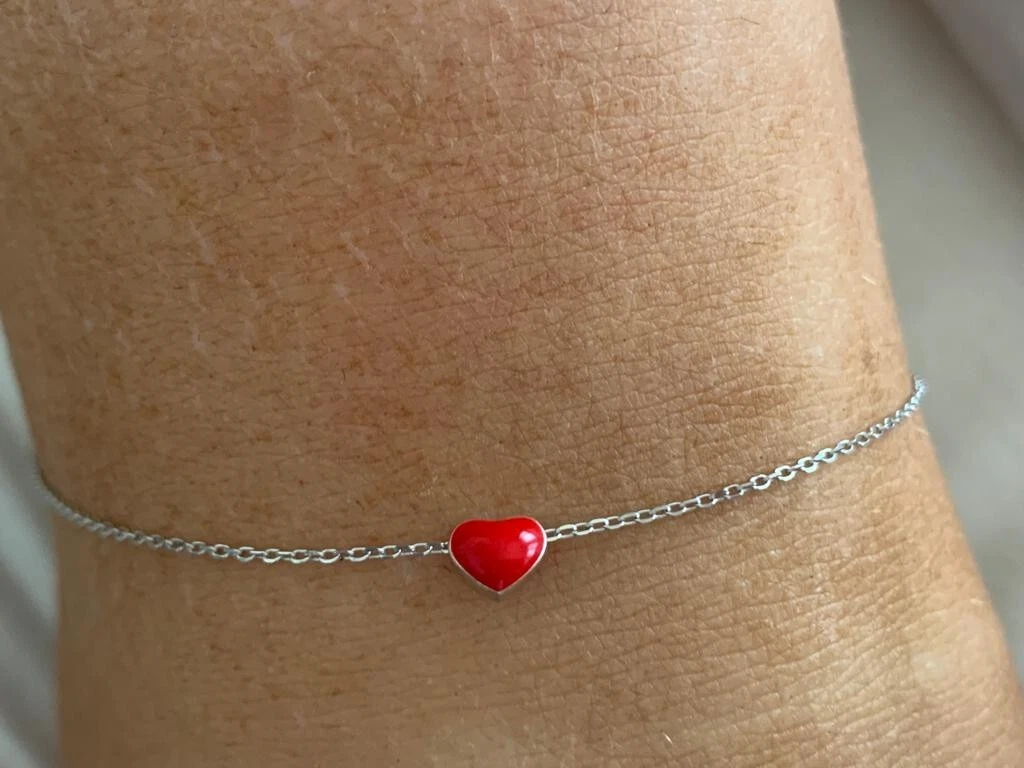 Heart outlet chain anklet