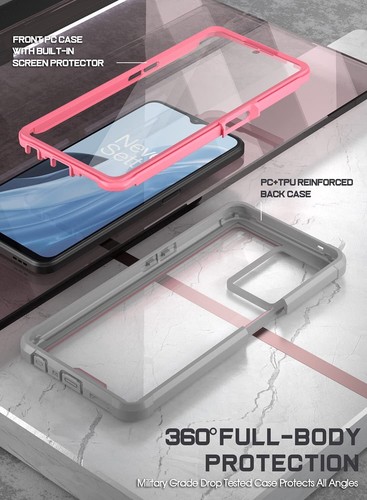 Poetic Case For OnePlus Nord N300 5G Bumper with Built-in Screen Cover Pink - Picture 2 of 6