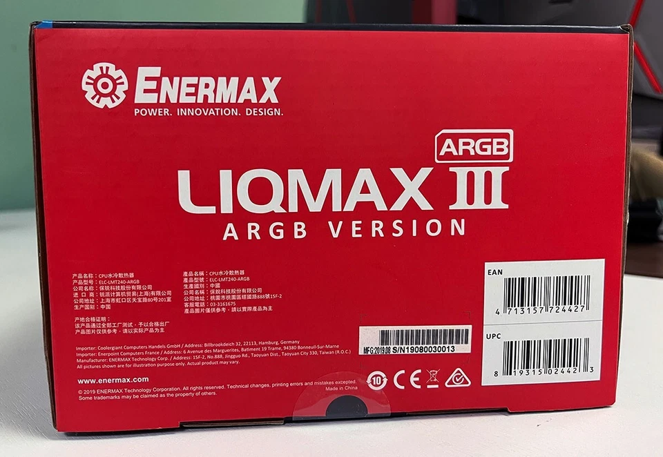 Enermax LiqMax III 240 ARGB AIO Liquid CPU Cooler - New - Image 4 of 4
