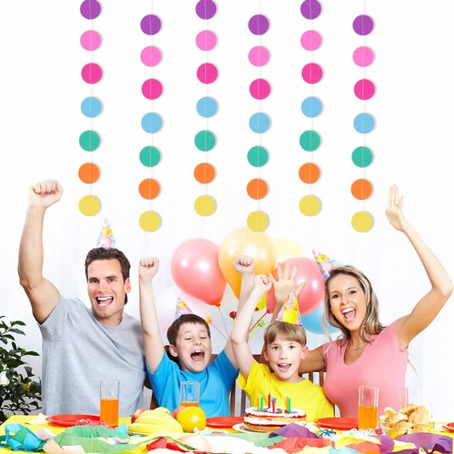 3 Pcs Round Flower Lantern Decoration Circle Dots Bunting Banners Paper - Foto 6 di 12