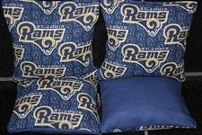 4 CORNHOLE BEANBAGS made w ST. LOUIS RAMS Fabric ACA Reg Bags, Top Quality