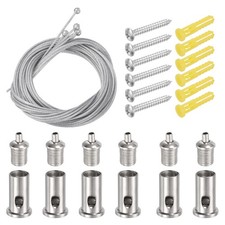 6Set 4.9ft Hexagon Garage Light Suspension Cables for Hexagon Light, Chrome