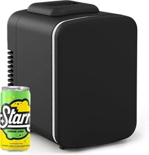 Simple Deluxe 4 Liter/6 Can Mini Fridge Portable Cooler & Warmer Freon-Free Smal