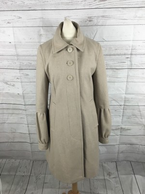 Damen DKNY Mantel - Small UK8/10 - Beige - Wolle - Top Zustand