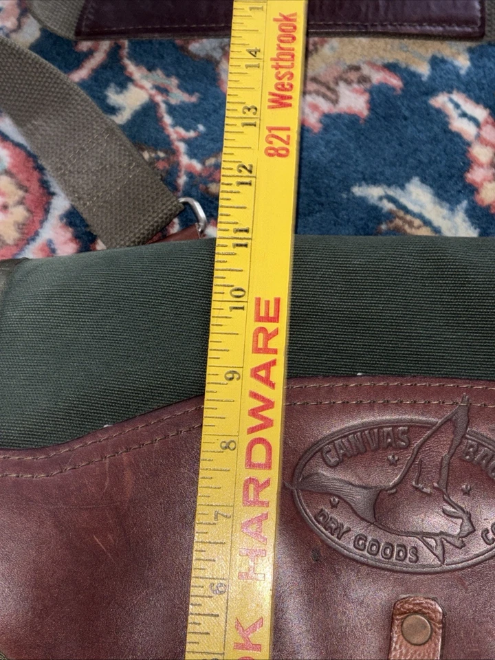 Cartera de cuero estilo mensajero con espalda de lona de colección hecha en EE. UU. Cruz Foto 4 de 4