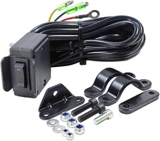 12V Toggle Winch Rocker Thumb Switch with Handlebar Control Line Mounting Bracke