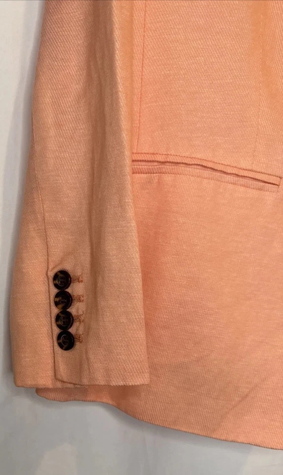 ANN TAYLOR Women’s Peach Orange Linen Blend Blazer Jacket Sz 14 Petite NEW - Image 3 of 4