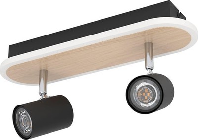 EGLO RIMBOCCHI LED 2-flammige Deckenleuchte Holz schwenkbar 34cm EEK:E(Spek A-G)