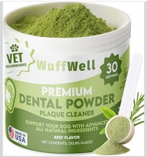 WuffWell Dog Teeth Cleaning Powder with Probiotics for Plaque  Tartar Remover