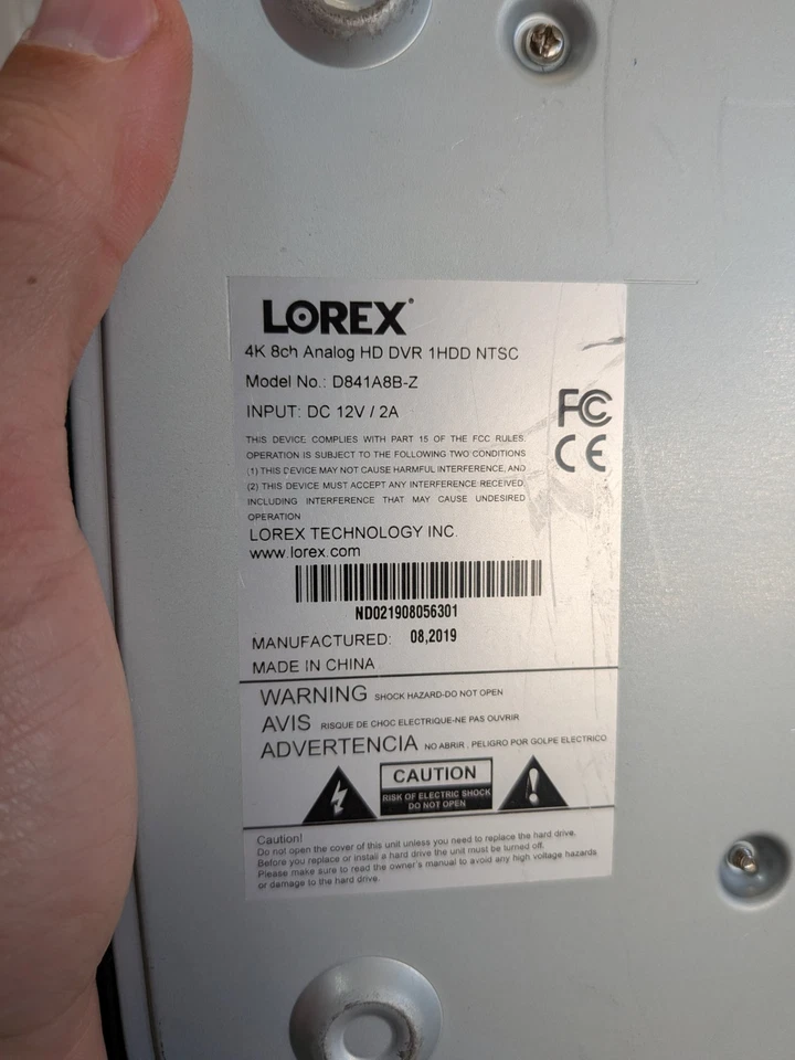 Lorex D841A81B 4K Ultra Analog Security 1TB HDD DVR Advanced Motion Detection - Image 3 of 3