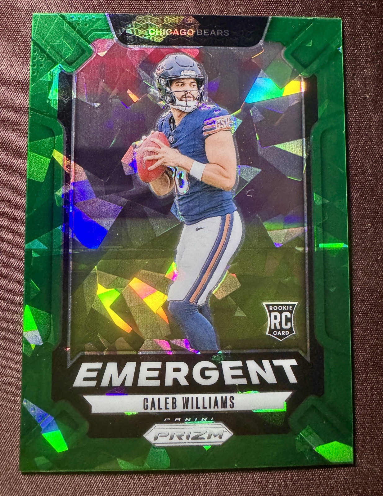 2024 Panini Prizm Green Cracked Ice Emergent Caleb Williams Chicago Bears #1 RC