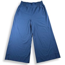 Lululemon Stretch High-Rise Wide-Leg Crop Navy Blue Pants LW6CNUS Size L