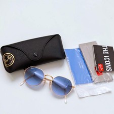 Excellent Condition Ray Ban jack RB3565 Sunglasses Gold Blue